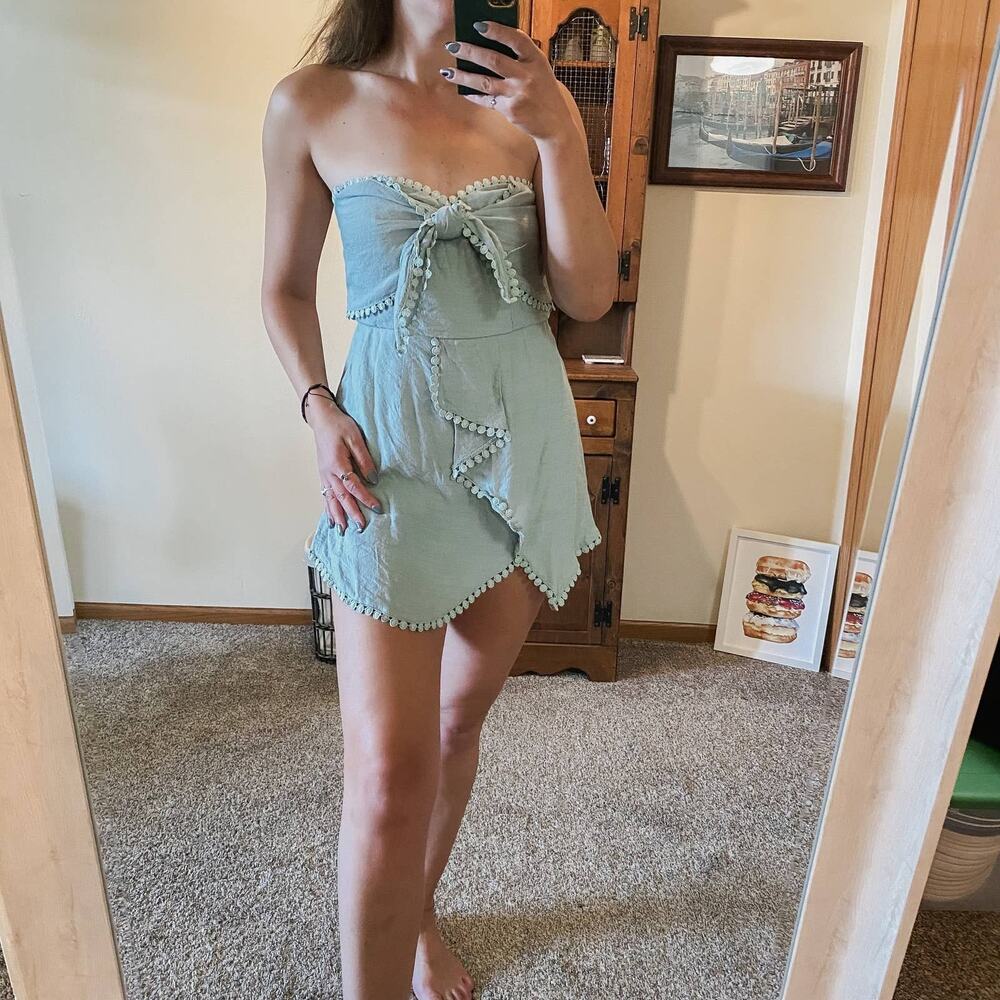 Twenty Ten sage green strapless romper